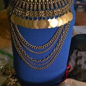 Chic Gold Tone Statement Necklace